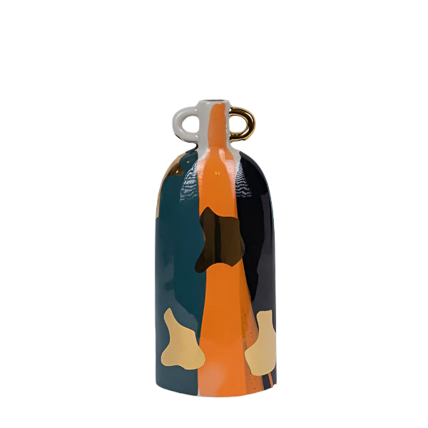 ΒΑΖΟ ΚΕΡΑΜΙΚΟ TEΡΡΑΚΟΤΤΑ-ΣΚΟΥΡΟ ΠΡΑΣΙΝΟ-ΧΡΥΣΟ 16x10x37