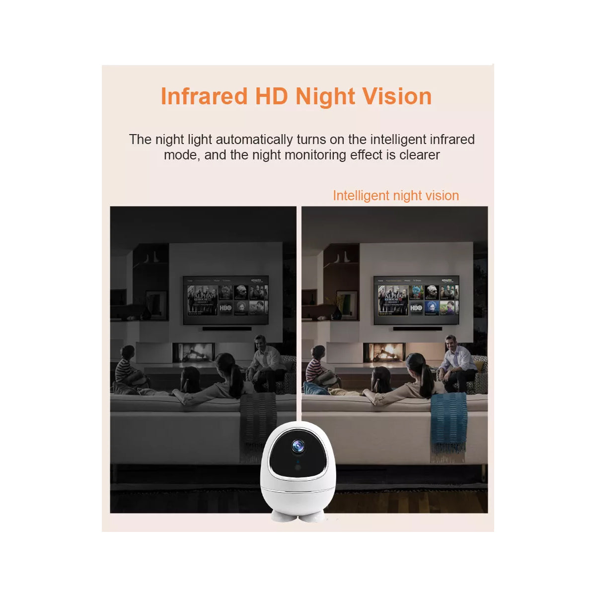 86008 Rechargeable Table Camera WiFi HD 1080P 3MP 350° 5200mAh Two Way Audio & Motion Detection - Επαναφορτιζόμενη Επιτραπέζια Κάμερα WiFi HD 1080P 350° 5200mAh Διπλή Κατεύθυνση Ομιλίας με Ανιχνευτή Κίνησης - Λευκό