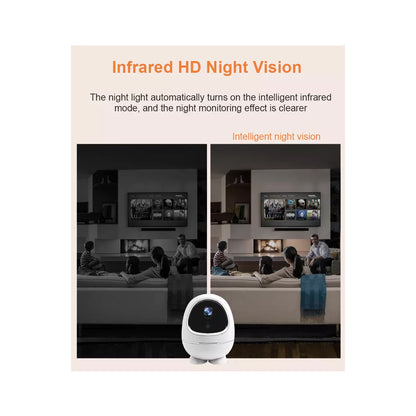 86008 Rechargeable Table Camera WiFi HD 1080P 3MP 350° 5200mAh Two Way Audio & Motion Detection - Επαναφορτιζόμενη Επιτραπέζια Κάμερα WiFi HD 1080P 350° 5200mAh Διπλή Κατεύθυνση Ομιλίας με Ανιχνευτή Κίνησης - Λευκό