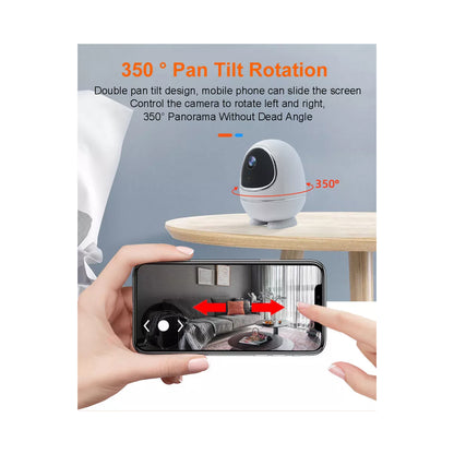86008 Rechargeable Table Camera WiFi HD 1080P 3MP 350° 5200mAh Two Way Audio & Motion Detection - Επαναφορτιζόμενη Επιτραπέζια Κάμερα WiFi HD 1080P 350° 5200mAh Διπλή Κατεύθυνση Ομιλίας με Ανιχνευτή Κίνησης - Λευκό
