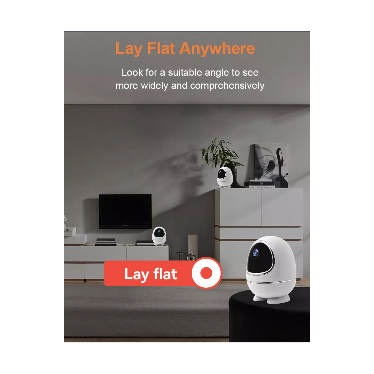 86008 Rechargeable Table Camera WiFi HD 1080P 3MP 350° 5200mAh Two Way Audio & Motion Detection - Επαναφορτιζόμενη Επιτραπέζια Κάμερα WiFi HD 1080P 350° 5200mAh Διπλή Κατεύθυνση Ομιλίας με Ανιχνευτή Κίνησης - Λευκό