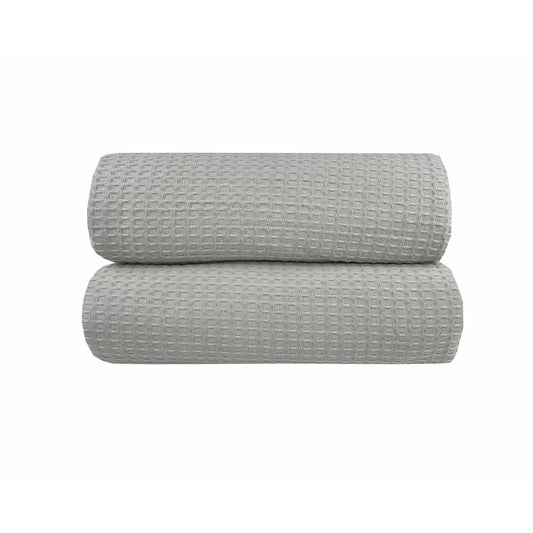 Κουβέρτα Πικέ Μονή Waffle 165x245εκ Light Grey