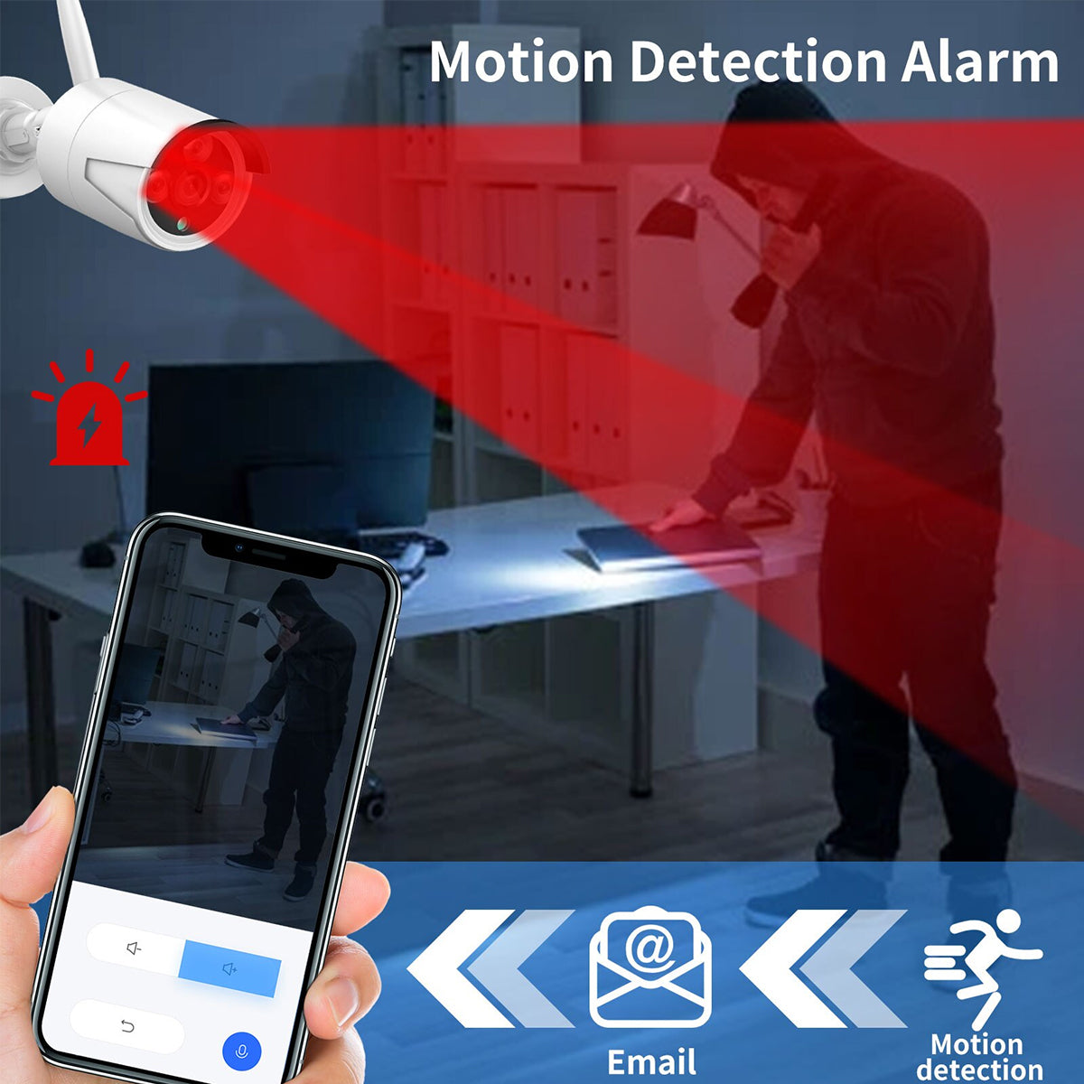 86037 Ασύρματο Καταγραφικό με 4 x Camera 2MP 1080P WiFi 150° Μοιρών - Αδιάβροχο IP66 - Νυχτερινή Όραση με LED IR - Μονή Κατέυθυνση Ομιλίας - Ανιχνευτή Κίνησης - Νυχτερινή Λήψη - Λευκό