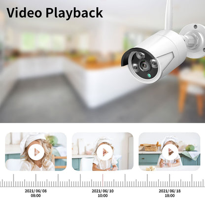86038 Ασύρματο Καταγραφικό με 8 x Camera 2MP 1080P WiFi 150° Μοιρών - Αδιάβροχο IP66 - Νυχτερινή Όραση με LED IR - Μονή Κατέυθυνση Ομιλίας - Ανιχνευτή Κίνησης - Νυχτερινή Λήψη - Λευκό