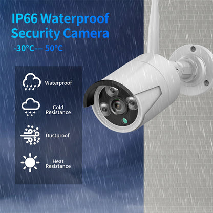 86038 Ασύρματο Καταγραφικό με 8 x Camera 2MP 1080P WiFi 150° Μοιρών - Αδιάβροχο IP66 - Νυχτερινή Όραση με LED IR - Μονή Κατέυθυνση Ομιλίας - Ανιχνευτή Κίνησης - Νυχτερινή Λήψη - Λευκό