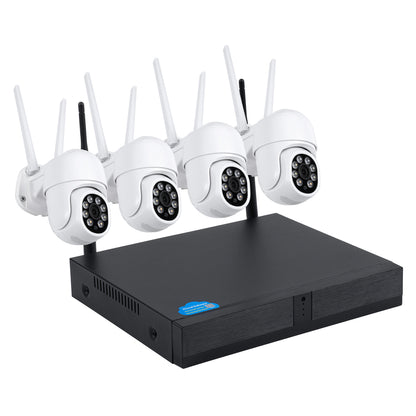 86039 Ασύρματο Καταγραφικό με 4 x Camera 2MP 1080P WiFi 360° Μοιρών - Αδιάβροχο IP66 - Νυχτερινή Όραση με LED IR - Διπλή Κατέυθυνση Ομιλίας - Ανιχνευτή Κίνησης - Νυχτερινή Λήψη - Λευκό