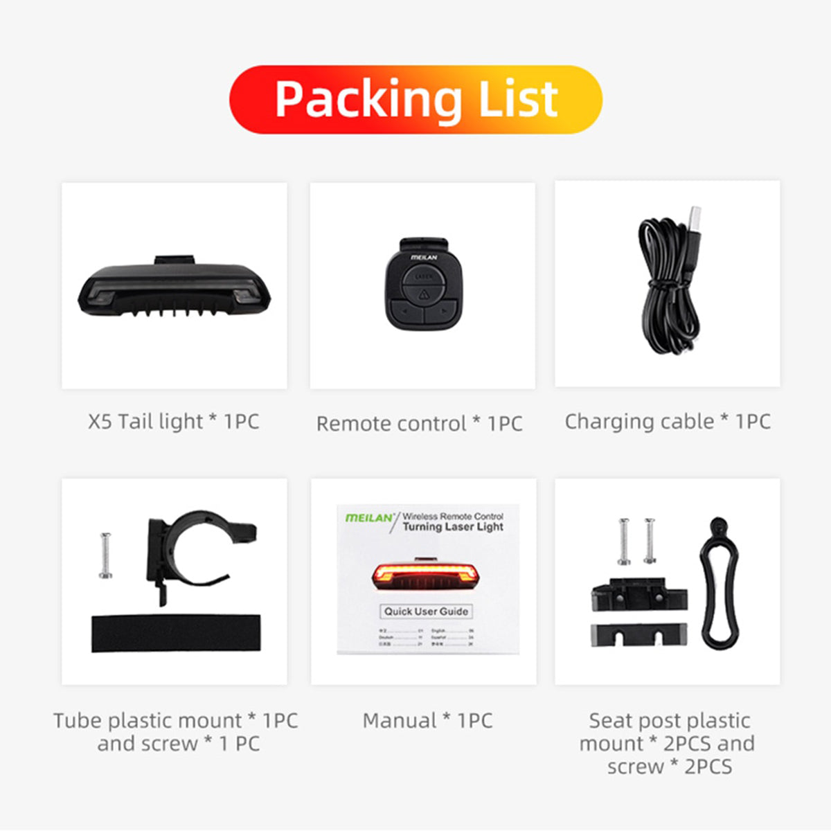 86050 Ασύρματο Οπίσθιο Φανάρι Ποδηλάτου LED Επαναφορτιζόμενο USB Stop - Αριστερό Φλάς - Δεξί Φλάς με Ασύρματο Χειριστήριο Τιμονιού