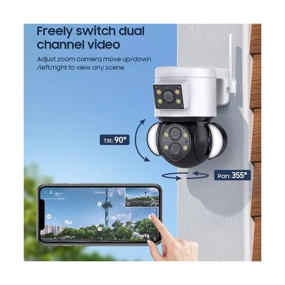 86076 Επιτοίχια Κάμερα Πρίζας WiFi HD 1080P 350° Διπλή Κατέυθυνση Ομιλίας & Ανιχνευτή Κίνησης - Απομακρυσμένος Έλεγχος - Αδιάβροχη IP65 - Λευκό Μαύρο - Μ15 x Π14.5 x Y15cm