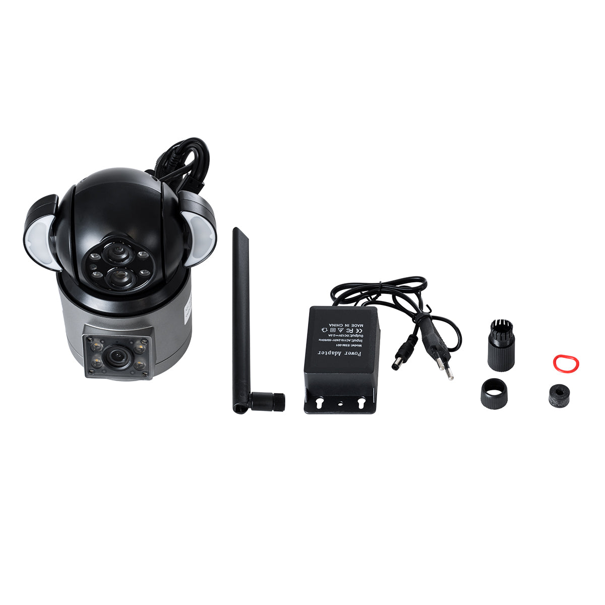 86077 Επιτοίχια Κάμερα Πρίζας WiFi HD 1080P 350° Διπλή Κατέυθυνση Ομιλίας & Ανιχνευτή Κίνησης - Απομακρυσμένος Έλεγχος - Αδιάβροχη IP65 - Γρι Μαύρο - Μ15 x Π14.5 x Y15cm