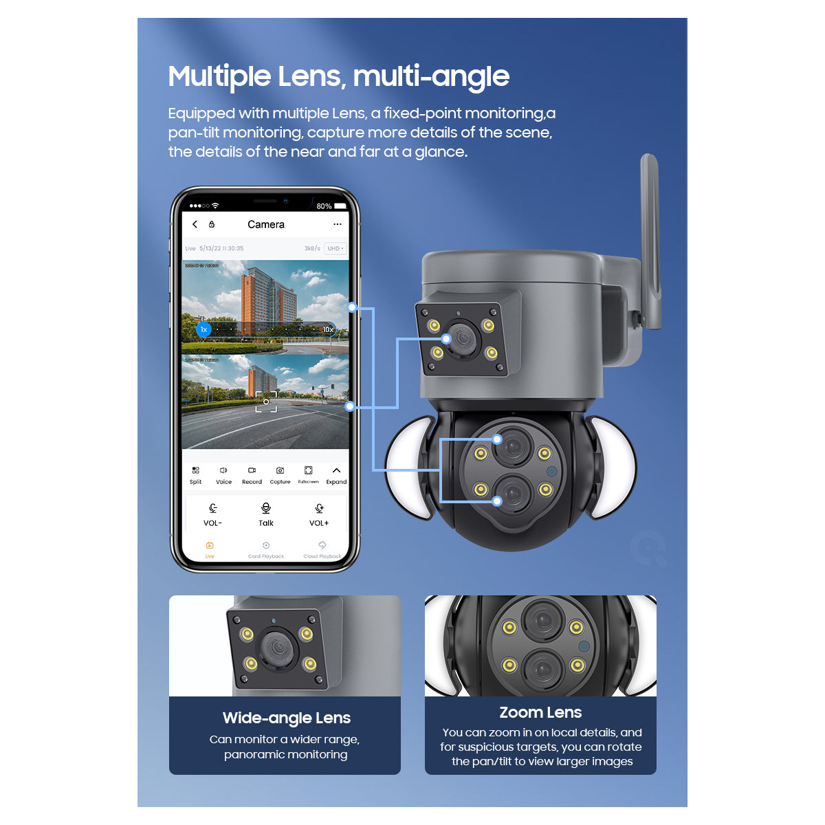 86077 Επιτοίχια Κάμερα Πρίζας WiFi HD 1080P 350° Διπλή Κατέυθυνση Ομιλίας & Ανιχνευτή Κίνησης - Απομακρυσμένος Έλεγχος - Αδιάβροχη IP65 - Γρι Μαύρο - Μ15 x Π14.5 x Y15cm