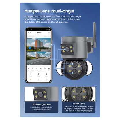 86077 Επιτοίχια Κάμερα Πρίζας WiFi HD 1080P 350° Διπλή Κατέυθυνση Ομιλίας & Ανιχνευτή Κίνησης - Απομακρυσμένος Έλεγχος - Αδιάβροχη IP65 - Γρι Μαύρο - Μ15 x Π14.5 x Y15cm