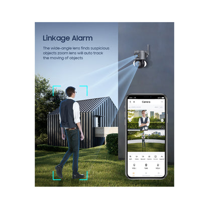 86077 Επιτοίχια Κάμερα Πρίζας WiFi HD 1080P 350° Διπλή Κατέυθυνση Ομιλίας & Ανιχνευτή Κίνησης - Απομακρυσμένος Έλεγχος - Αδιάβροχη IP65 - Γρι Μαύρο - Μ15 x Π14.5 x Y15cm