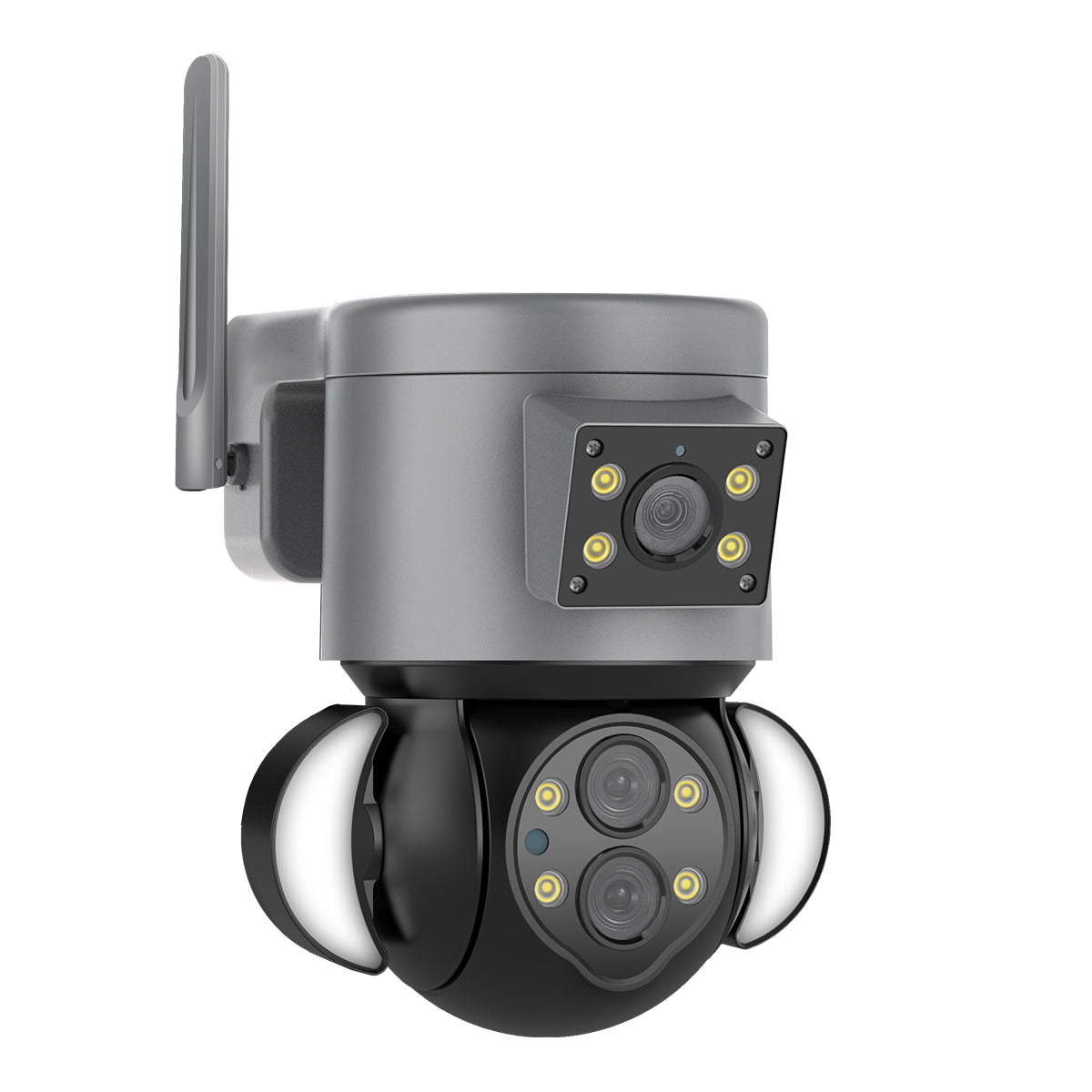 86077 Επιτοίχια Κάμερα Πρίζας WiFi HD 1080P 350° Διπλή Κατέυθυνση Ομιλίας & Ανιχνευτή Κίνησης - Απομακρυσμένος Έλεγχος - Αδιάβροχη IP65 - Γρι Μαύρο - Μ15 x Π14.5 x Y15cm