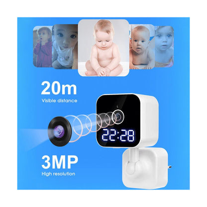 86082 Επιτοίχια Κάμερα Πρίζας WiFi HD 1080P 350° Διπλή Κατέυθυνση Ομιλίας & Ανιχνευτή Κίνησης - Απομακρυσμένος Έλεγχος IP20 - Μαύρο - Μ6 x Π5.5 x Υ16cm