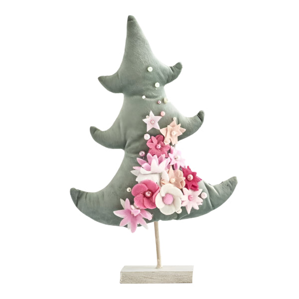 ΒΕΛΟΥΔΙΝΟ ΔΕΝΤΡΑΚΙ ΠΡΑΣΙΝΟ ΜΕ ΡΟΖ ΛΟΥΛΟΥΔΙΑ 23x7x35