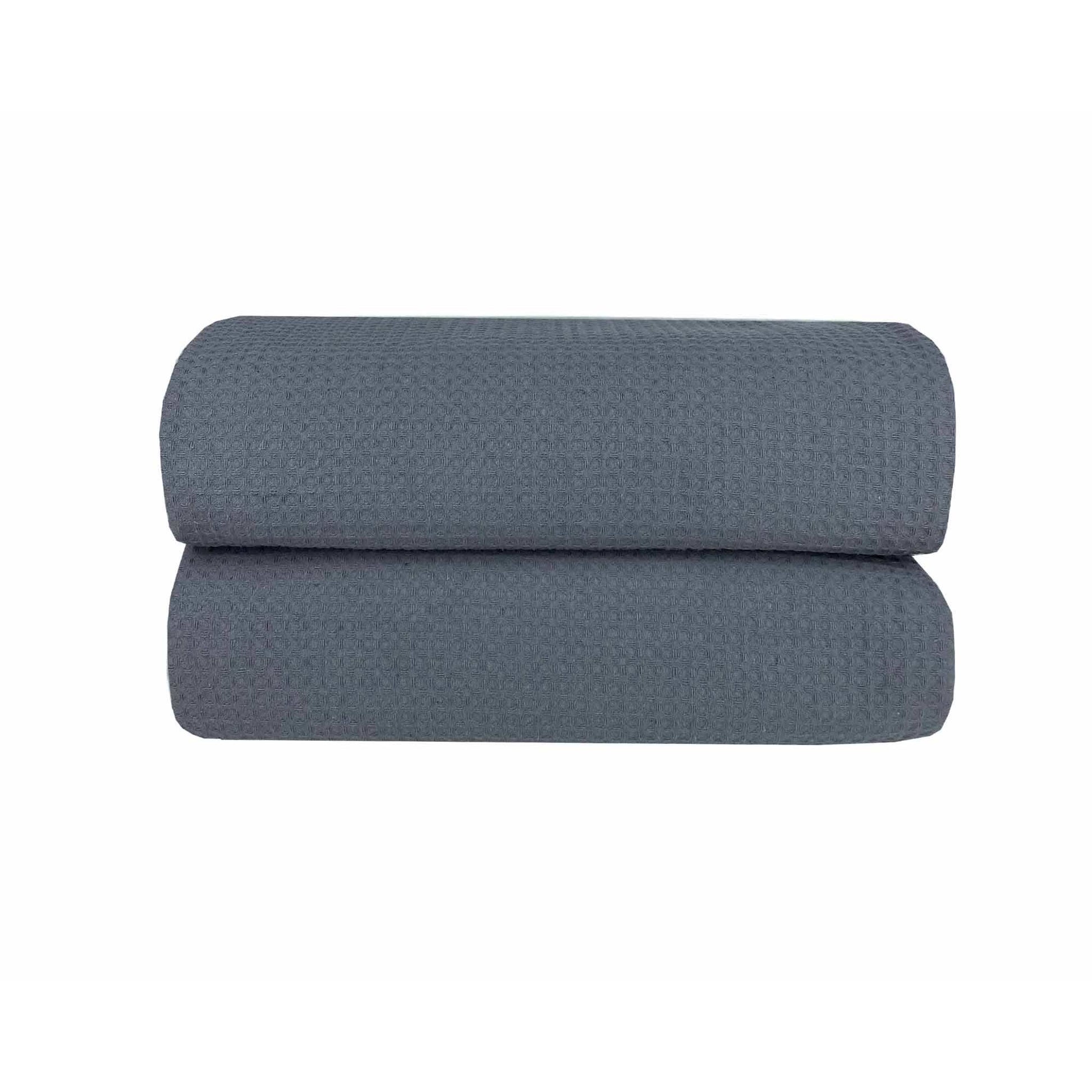 Κουβέρτα Πικέ Μονή Waffle 165x245εκ Dark Grey