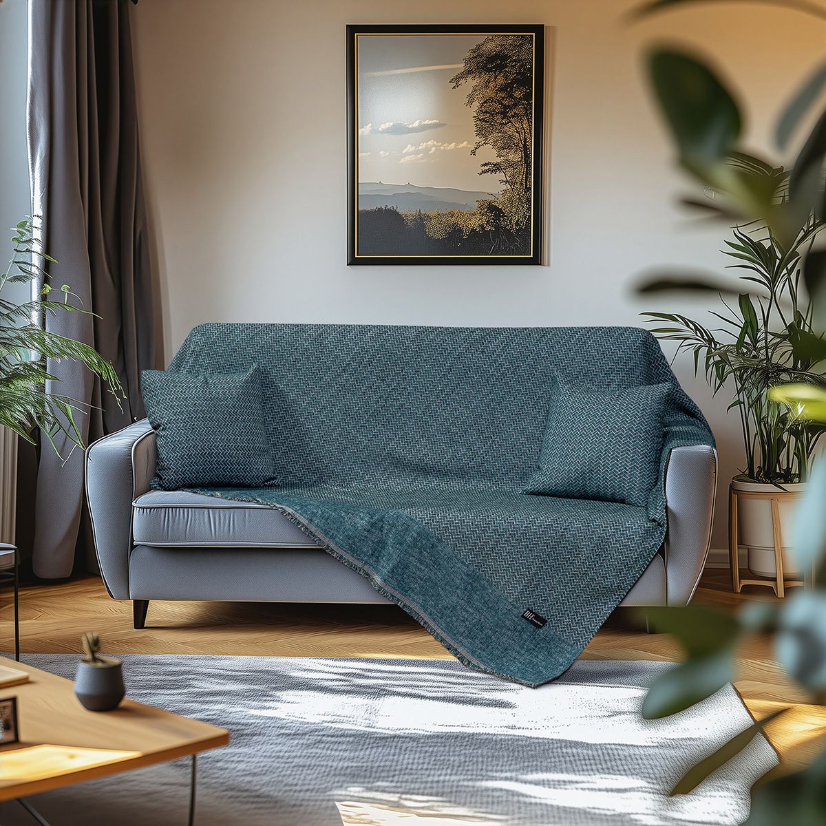 Ριχτάρια Σετ 3 Τμχ Art 8638 (170x170εκ + 170x240εκ + 170x290εκ) Πετρόλ