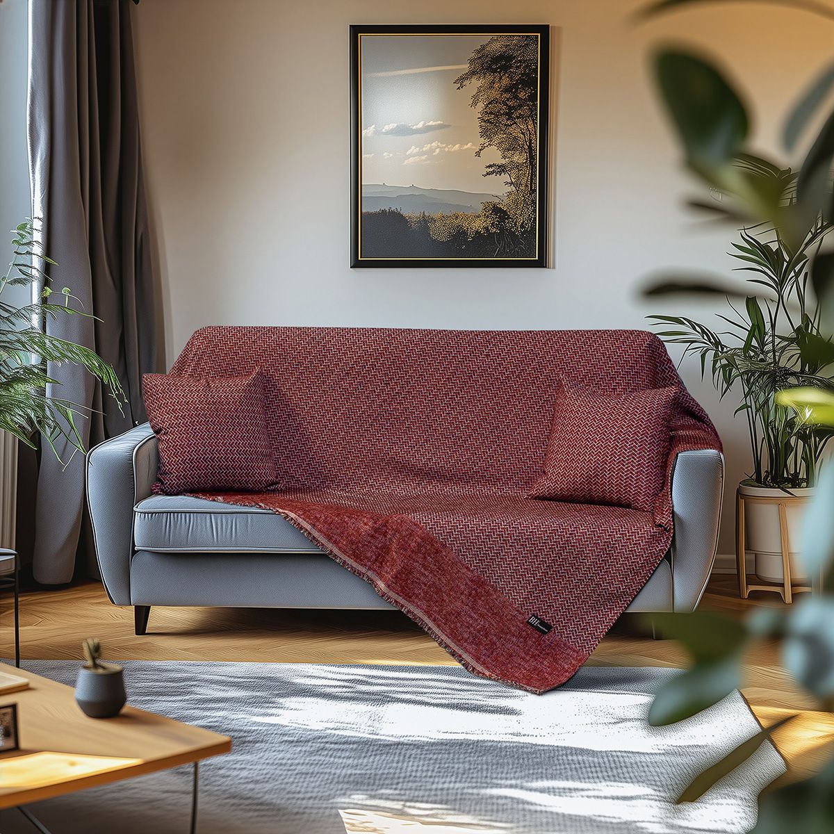 Ριχτάρια Σετ 2 Τμχ Art 8639 (170x240εκ + 170x290εκ) Κόκκινο