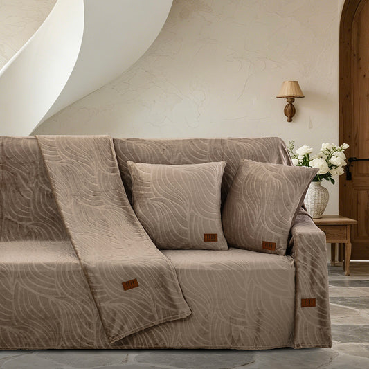 Σετ Ριχτάρι 2 Τμχ Sienna Art 8672 (180x250εκ + 180x300εκ) Μόκα