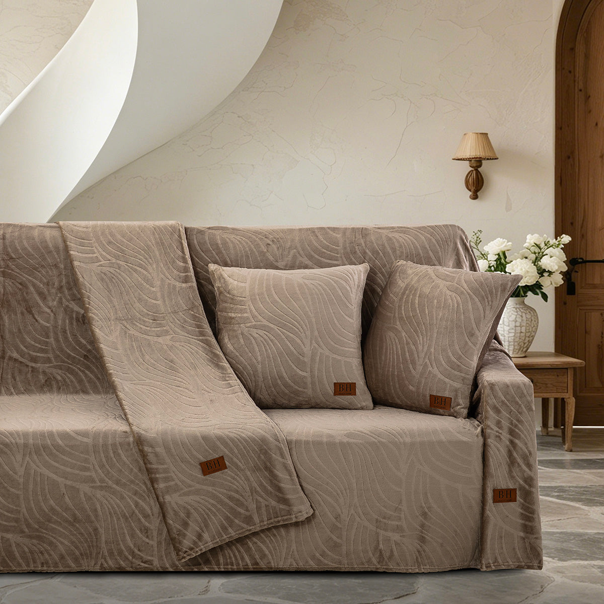 Σετ Ριχτάρι 3 Τμχ Sienna Art 8672 (180x160εκ + 180x250εκ + 180x300εκ) Μόκα