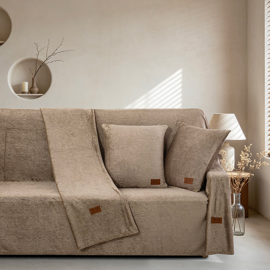 Σετ Ριχτάρι 3 Τμχ Sienna Art 8675 (180x160εκ + 180x250εκ + 180x300εκ) Μόκα
