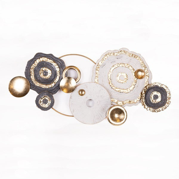 ΔΙΑΚΟΣΜΗΤΙΚΟ ΤΟΙΧΟΥ ΜΕΤΑΛΛΙΚΟ ΓΚΡΙ - ΧΡΥΣΟ - ΛΕΥΚΟ 127.5x6x63