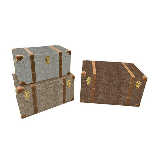 S/3 ΜΠΑΟΥΛΑ ΜΠΕΖ-ΚΑΦΕ-ΓΚΡΙ 63x40x35/53x34x30/47x28x25