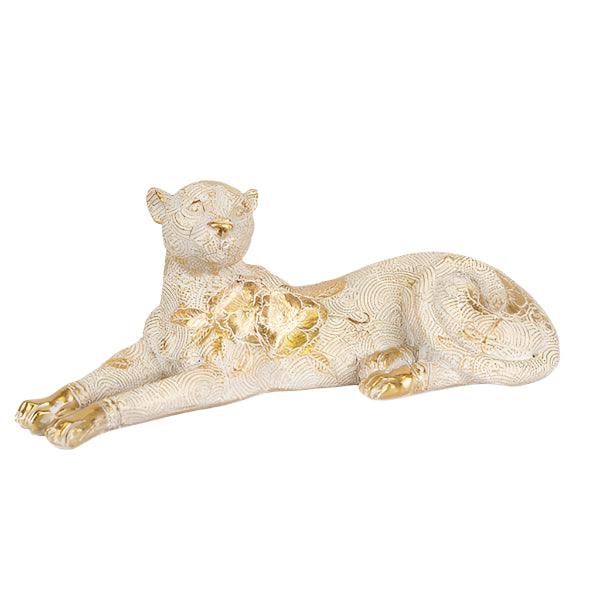 ΕΠΙΤΡΑΠΕΖΙΟ ΔΙΑΚΟΣΜΗΤΙΚΟ ΛΕΟΠΑΡΔΑΛΗ ΠΟΛΥΡΕΣΙΝ ΛΕΥΚΟ-ΧΡΥΣΟ 33x13x12