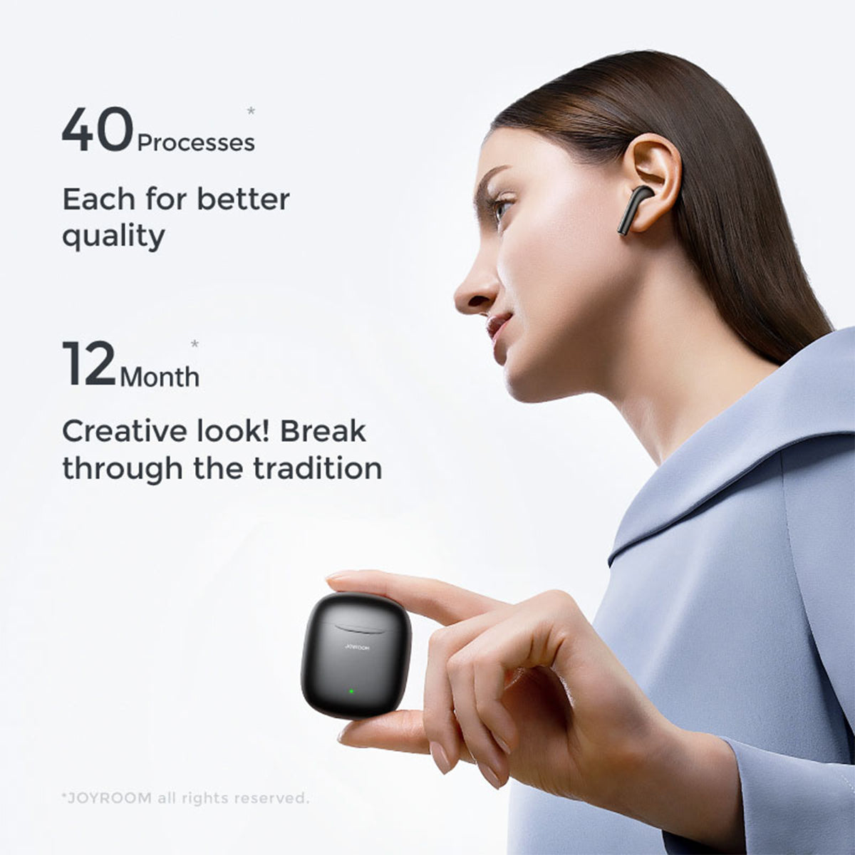 87055 JOYROOM Originals JR-T13 Bilateral TWS Earphones με Θήκη Φόρτισης True Wireless Bluetooth V5.0 Binaural Συμβατό με iOS & Android Μαύρο
