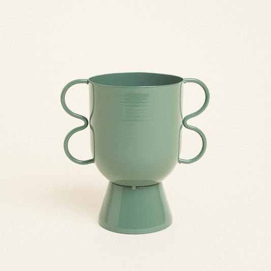 Βάζο Μεταλλικό 15x10x16 Πράσινο Ευκαλύπτου