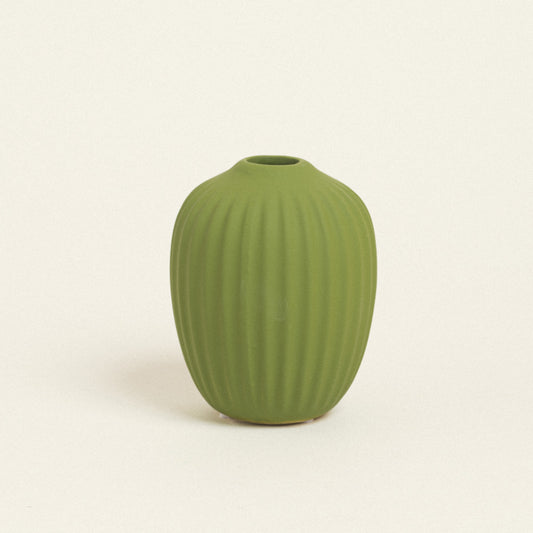 Βάζο Ριγέ 8x8x10 Λαδί