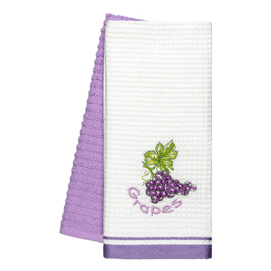 Ποτηρόπανα Σετ 2 Τμχ Grapes Art 8801 40x60εκ Λιλά