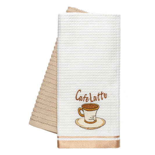 Ποτηρόπανα Σετ 2 Τμχ Latte Art 8804 40x60εκ Μπεζ