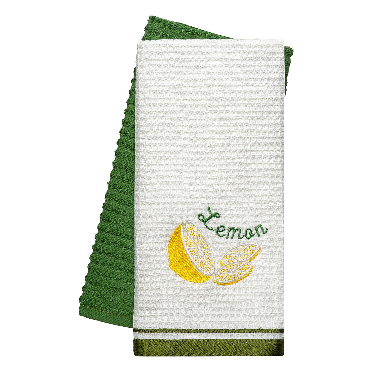 Ποτηρόπανα Σετ 2 Τμχ Lemon Art 8806 40x60εκ Πράσινο