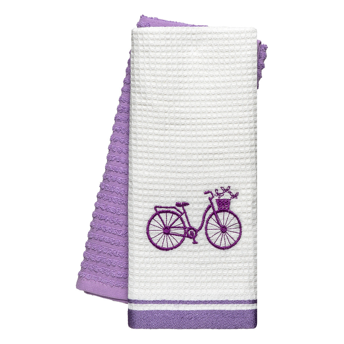 Ποτηρόπανα Σετ 2 Τμχ Bicycle Art 8812 40x60εκ Λιλά