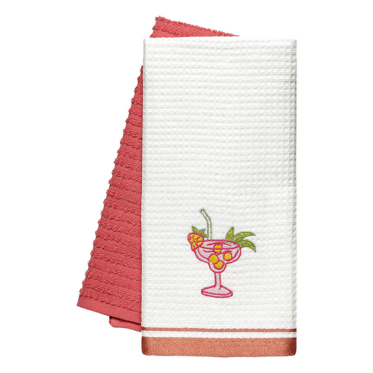 Ποτηρόπανα Σετ 2 Τμχ Martini Art 8819 40x60εκ Ροδακινί