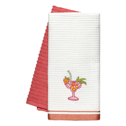 Ποτηρόπανα Σετ 2 Τμχ Martini Art 8819 40x60εκ Ροδακινί