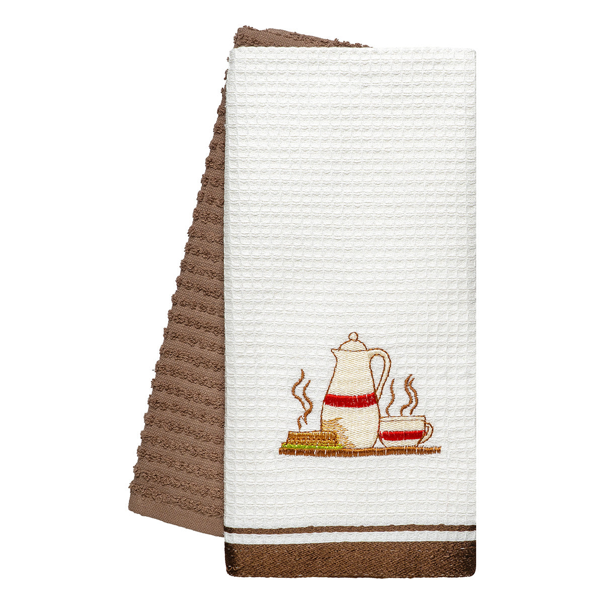 Ποτηρόπανα Σετ 2 Τμχ Breakfast Art 8820 40x60εκ Καφέ