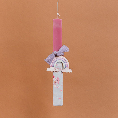 Λαμπάδα Στολισμένη “Ουράνιο Τόξο” σε Συσκευασία Δώρου