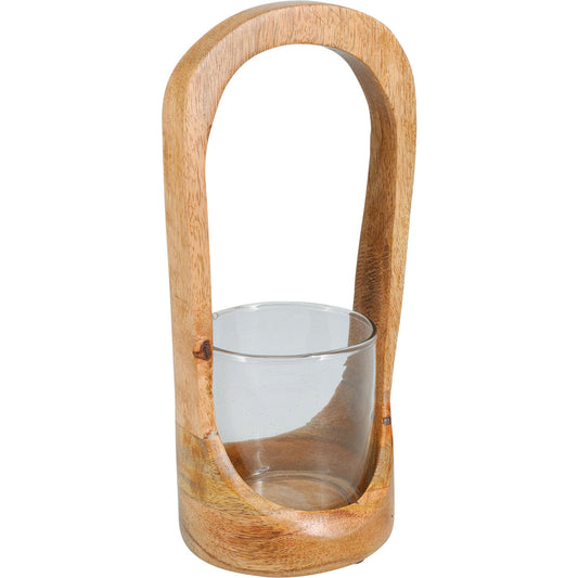 Mango Wood Lantern 12x25cm