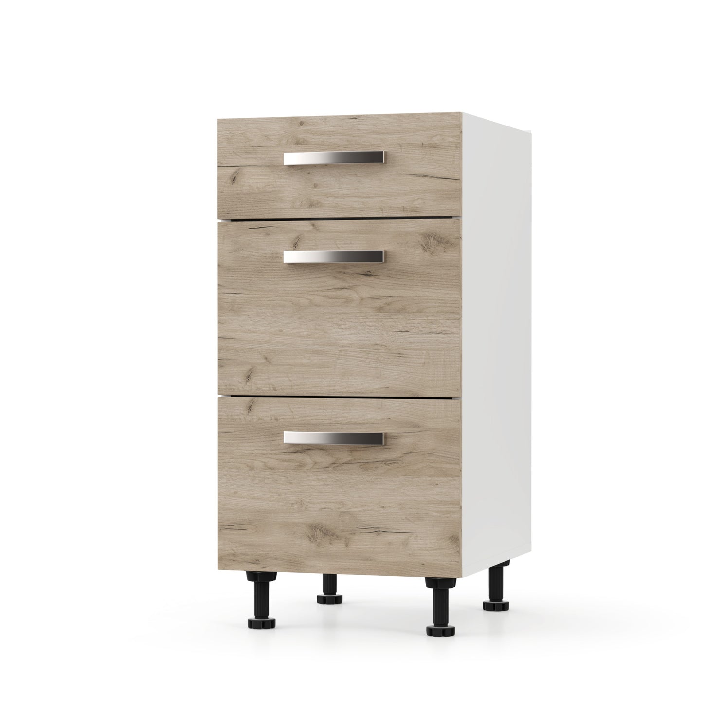 Charlotte Συρταριέρα 50x46.5x82 με Μεταλλικά Χερούλια Δρυς