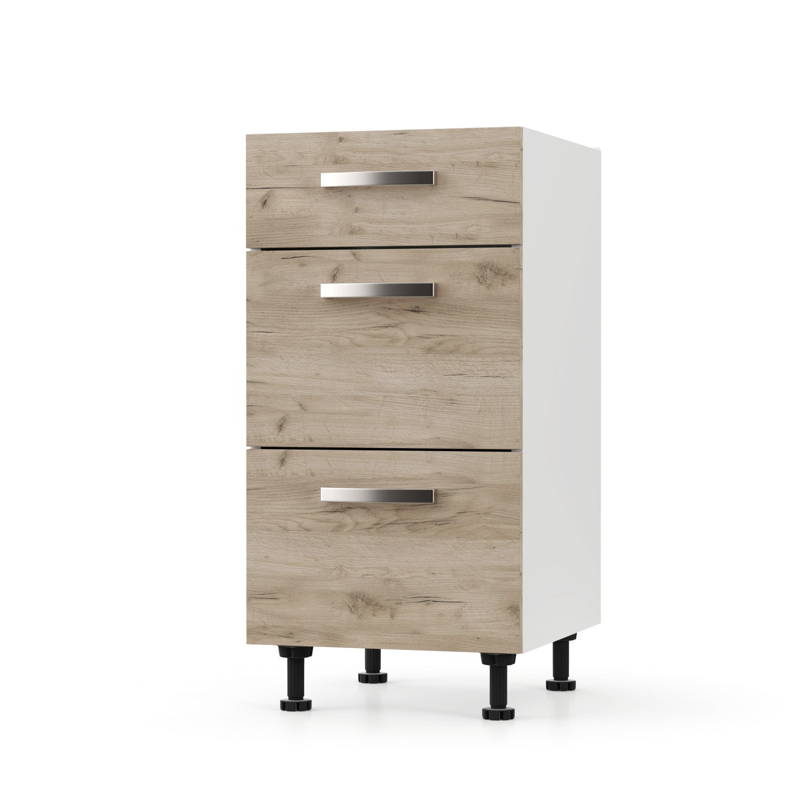 Charlotte Συρταριέρα 50x46.5x82 με Μεταλλικά Χερούλια Δρυς