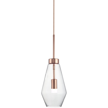 Φωτιστικό Κρεμαστό Μονόφωτο Γυάλινο με Χαλκό G9 Φ17x140