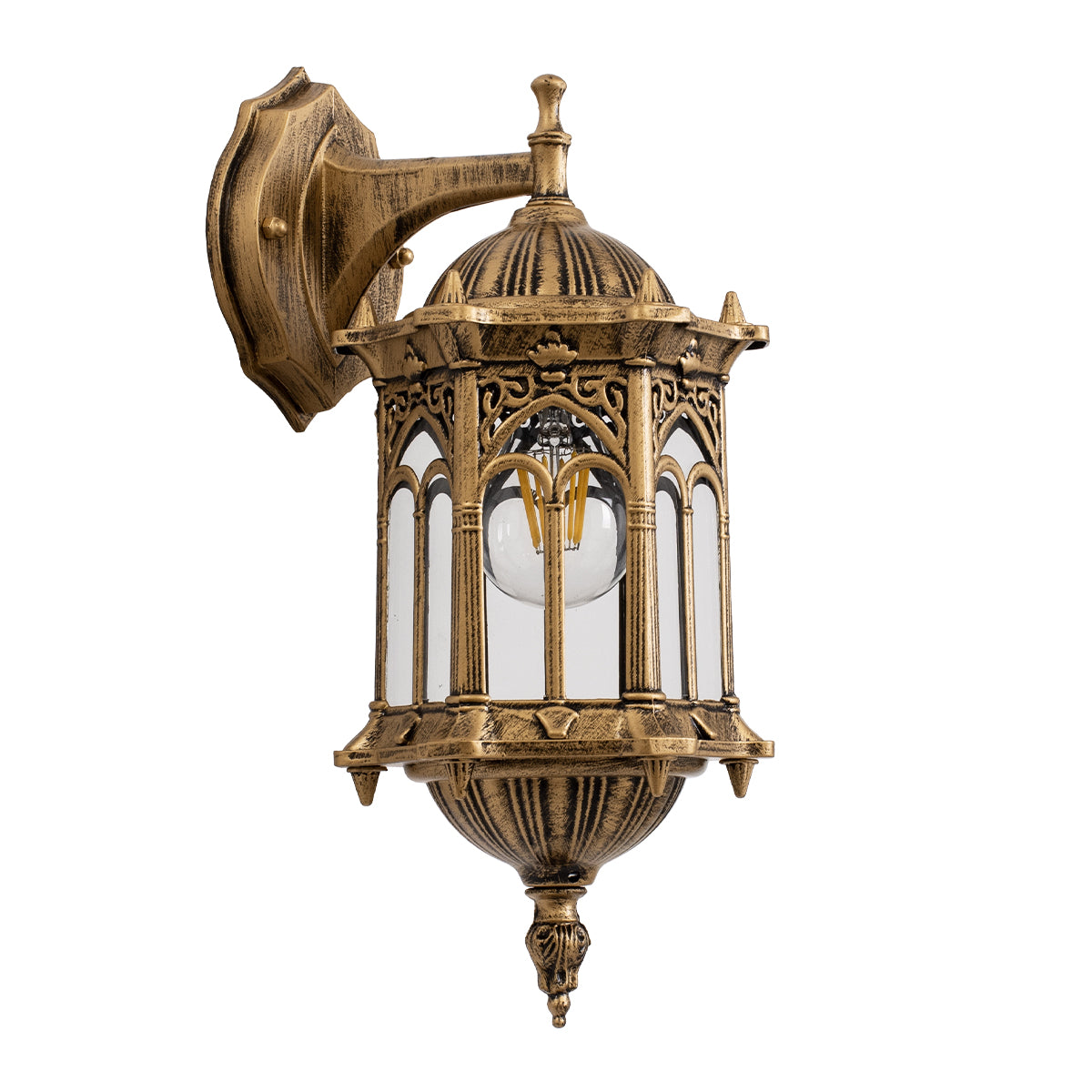 DARCY 00658 Vintage Φωτιστικό Τοίχου - Απλίκα με Ντουί 1 x E27 AC 220-240V IP20 - Μπρούτζινο Εφέ Σκουριάς - Μ15.5 x Π15.5 x Υ34.5