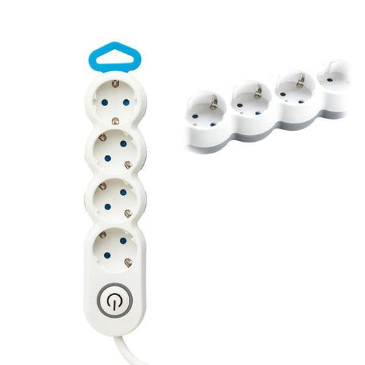 ΠΟΛΥΠΡΙΖΟ 4 ΘΕΣΕΩΝ ΜΕ ΚΑΛΩΔΙΟ ΟΒΑΛ ΚΑΙ ΔΙΑΚΟΠΤΗ 3X15mm 15m ΜΕ ΠΡΟΣΤΑΣΙΑ ΕΠΑΦΩΝ