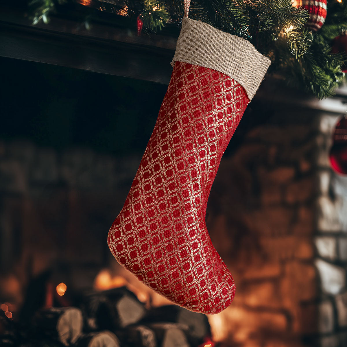 Κάλτσα Ζακάρ Οριεντάλ Κόκκινο-Χρυσό 50x30εκ