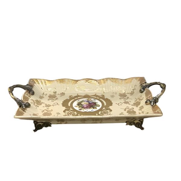 ΠΙΑΤΕΛΑ ΔΙΑΚΟΣΜΗΤΙΚΗ ΠΟΡΣΕΛΑΝΙΝΗ ΜΠΕΖ - ΧΡΥΣΗ 38.5x20x8.5