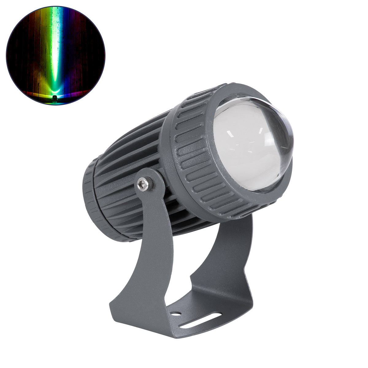 SPOT-FENIA 90137 Σποτ Φωτισμου Wall Washer LED 10W 1000lm 5° DC 24V DMX512 Αδιάβροχο IP65 D7 x H12cm RGB - Γκρι Ανθρακί