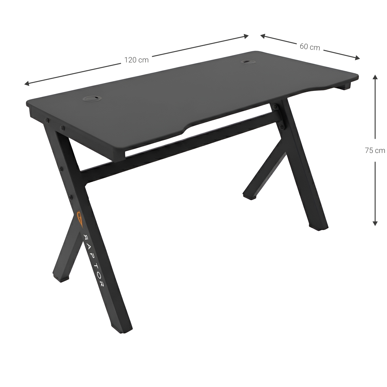 Γραφείο Gaming Raptor Celestial Μαύρο 120x60x75