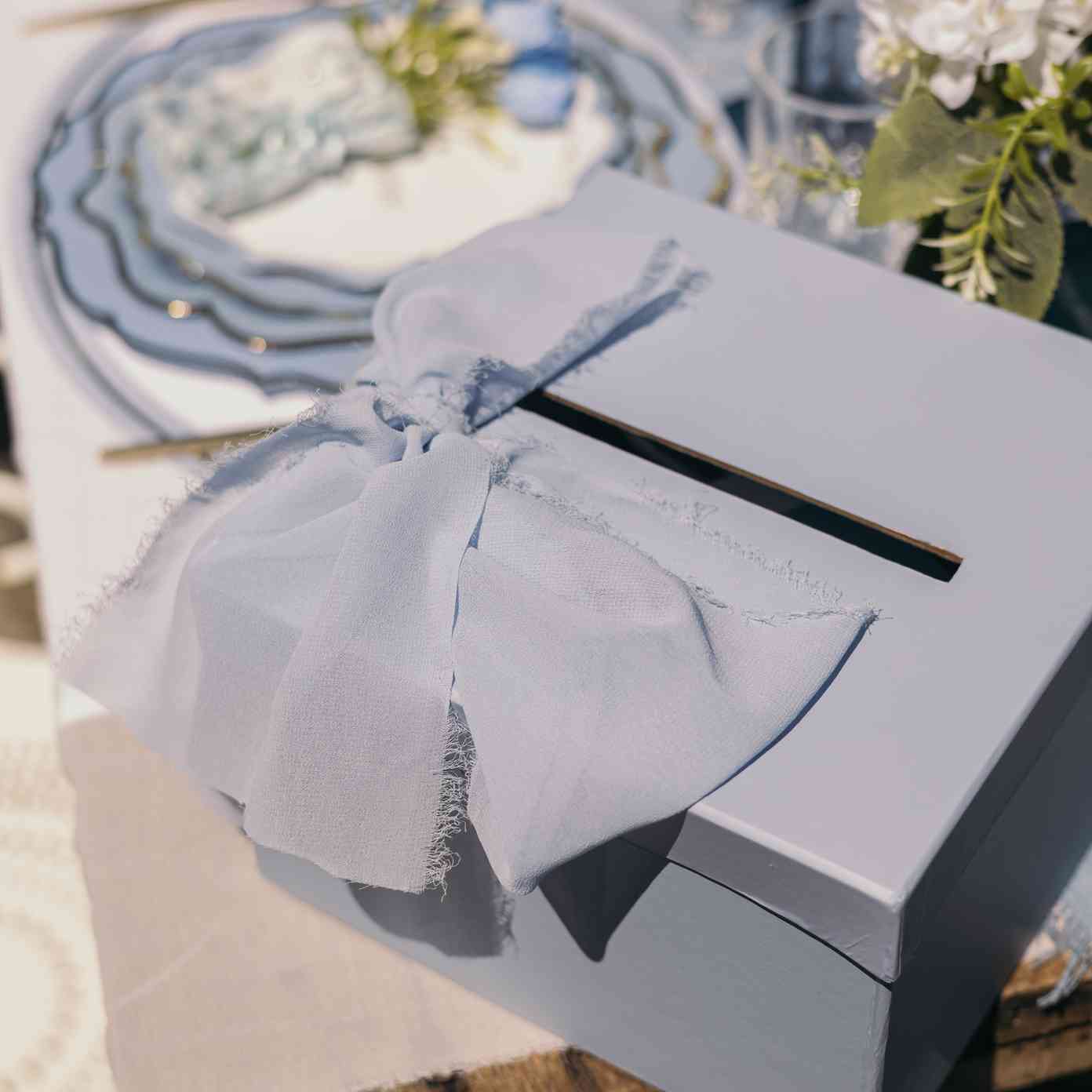 Blue Greeting Card Box 20x12x20